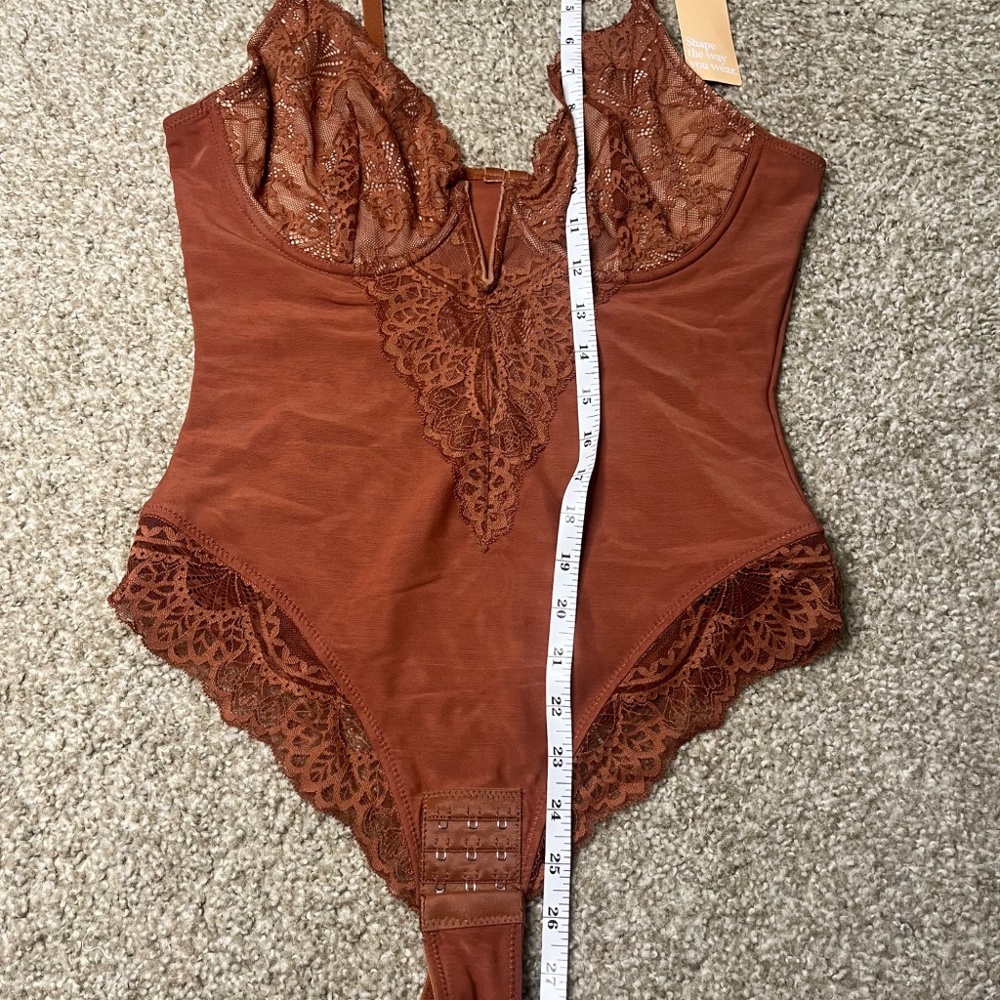 Popilush Lace Shapewear Bodysuit – Rust Brown – Size Medium – NWT - Picture 6 of 8